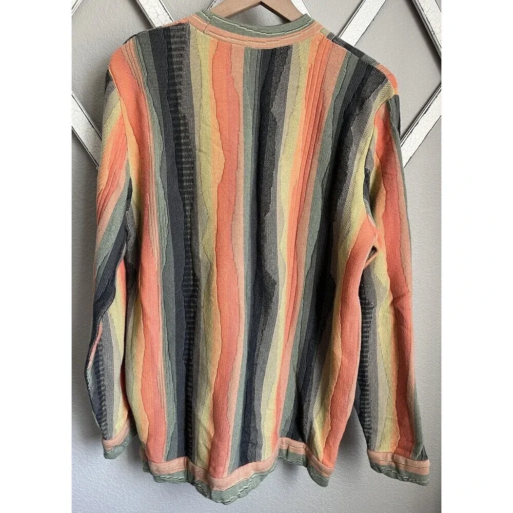 Carlo Colucci Men's 54 Multicolor Cotton Blend Sweater